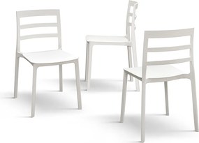 Set 4 scaune RIGATO -POLIPROPILENA- HORECA - ALB
