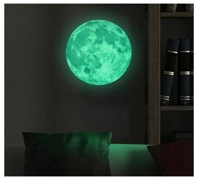 Autocolant fosforescent Ambiance Real Moon, ⌀ 30 cm