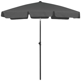 vidaXL Umbrelă de soare de plajă, antracit, 180x120 cm