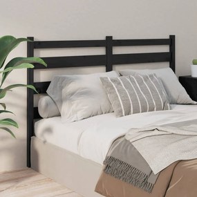vidaXL Tăblie de pat, negru, 126x4x100 cm, lemn masiv de pin