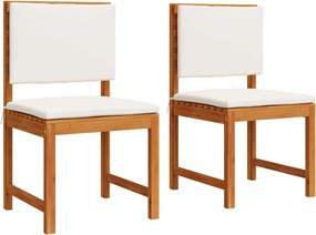 vidaXL Scaun pentru Grădină cu pernă 2 pcs Maro Lemn masiv de acacia