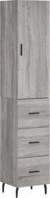 vidaXL Dulap înalt, gri sonoma, 34,5x34x180 cm, lemn prelucrat