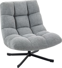 HOMCOM Fotoliu de salon fără brațe, scaun pivotant din țesătură chenille impermeabilă, șezut lat, 75 x 95 x 90 cm, gri | Aosom Romania