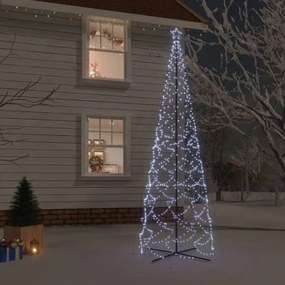 vidaXL Brad de crăciun conic, 1400 led-uri, alb rece, 160x500 cm