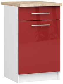 Dulap inferior de bucătărie Ozara S50 SZ6 (alb + roșu lucios). 1071145