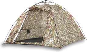 vidaXL Cort de pescuit pentru 4 persoane, camuflaj, setare rapidă