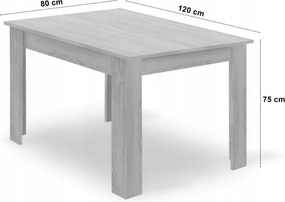 OFERTA Masă de dining MADO negru cu blat decor stejar artisan 120x80cm II. calitate