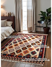 Covor roșu reversibil, țesut manual din lână 200x290 cm Kamal Kian – Nouristan