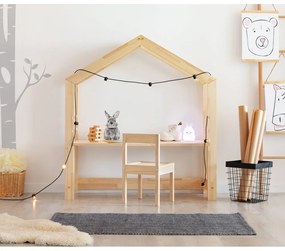 Birou tip căsuță din lemn de pin pentru copii Adeko Bran, 40 x 111 cm
