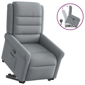 vidaXL Fotoliu rabatabil cu ridicare, gri deschis, material textil
