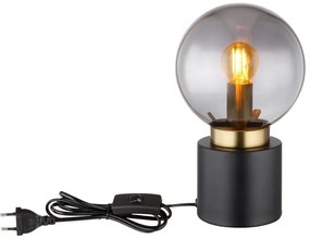 Veioza, lampa de masa design modern Marka negru, alama, fumuriu