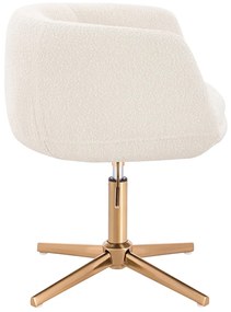 HR333CROSS Scaun Boucle Crem cu Bază Aurie