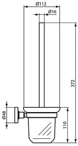 Perie WC Ideal Standard IOM, sticla, negru mat - A9119XG