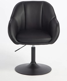 HR2055N Scaun Neagră din Piele Ecologica cu Bază Neagră