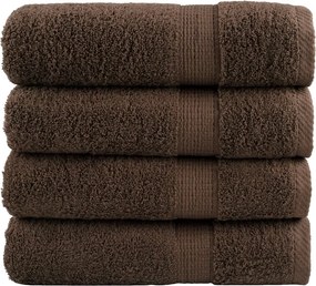 vidaXL Prosoape de baie premium, SOLUND 4 buc maro 100x150cm 600gsm