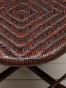 Scaun de dining portocaliu inchis din rattan, "Pigmento"