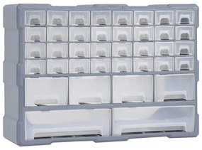 Organizator cu 40 de sertare, 52 x 16 x 37,5 cm Gri, 40 sertare, 1, 1