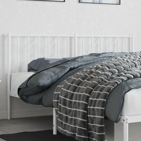 vidaXL Tăblie de pat metalică, alb, 160 cm