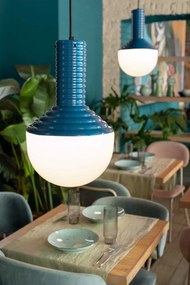 Lustra design retro realizata manual din ceramica si sticla Selaron