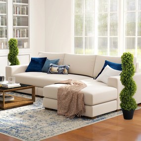 HOMCOM Set de 2 plante decorative, Plante artificiale în ghiveci, Plante artificiale pentru casă, interior, exterior, 90 cm, Verde | Aosom Romania