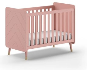 Pătuț roz din lemn masiv de pin 60x120 cm BILLY – Vipack