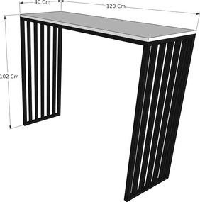 Masa bucatarie, tip bar, culoare alb si negru,120 cm