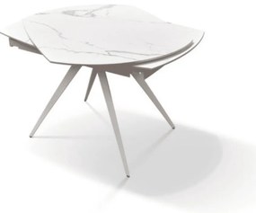 MASA OVALA EXTENSIBILA -STICLA CERAMICA CU PICIOR METALIC - GRI ANTRACIT