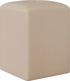 Taburet Tapitat Talin, Crem Deschis, tapiterie mixta cu piele naturala, L 35 x l 35 x H 45 cm