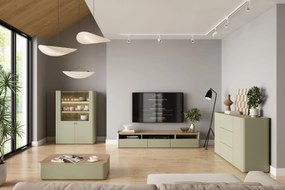 Comodă Elivo 150 cm cu sertare - eucalipt / stejar baltic dune