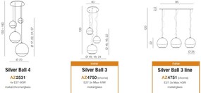 Lustra design modern Silver Ball 3 line