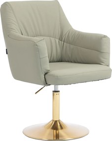 HR840N Scaun Culoarea Inului Piele Ecologica Premium Soft cu Bază Aurie