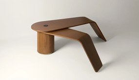 Birou lemn masiv executiv Xander, 217 × 180 × 82 cm