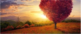 Tablou cu copaci în forma de inimă (120x50 cm)