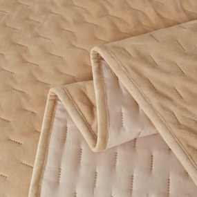 Cuvertura de pat din catifea ASTRALIA, bej inchis Dimensiune: 200 x 220 cm