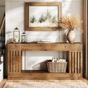 MAM40 - Masa Consola, 160 cm, masuta hol cu raft, living, dining, dormitor - Maro