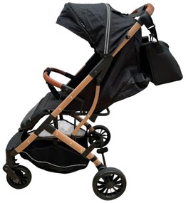 Carucior sport cu functie de pliere tip troller, sezut reglabil, husa pentru picioare si geanta 6-36 luni, Negru - CPC-62-negru