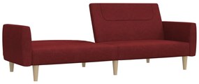 Canapea extensibila cu 2 locuri, rosu vin, material textil Bordo, Fara suport de picioare