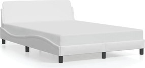 vidaXL Cadru de pat, Dover, alb, 140x190 cm, piele ecologică