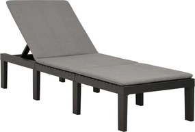 Șezlong de grădină HAITI cu saltea, 65×195×78cm, antracit I.P.A.E-Progarden