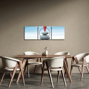 Tablou -Echilibru cu pietre (cu ceas) (90x30 cm)
