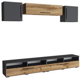 Living haaus Haga V16, Antracit/Stejar Wotan, L 240 cm