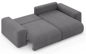 Colțar gri extensibil/cu spațiu de depozitare cu tapițerie din catifea reiată (cu colț variabil) Luma – Ropez