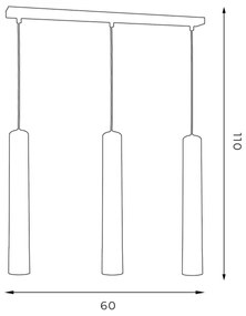 Lustră pe cablu NEST 3xGU10/8W/230V neagră/crom lucios