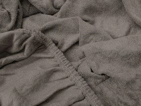 Cearsaf elastic fleece MOLTON gri inchis 180 x 200 cm