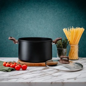 Oala cu capac Oliver Voltz Paris OV54418F24D, 6.5 L, 24x15 cm, Acoperire antiaderenta, Senzor de caldură, Inductie, Negru