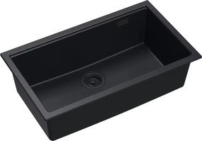 Chiuveta compozit sub blat Quadron Logan 110 negru 76x44 cm