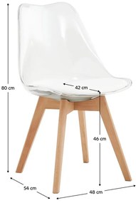 Scaun sufragerie Bralla 2 (transparent + fag + alb) . 1116244