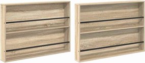 vidaXL Raft pentru reviste 2 pcs Stejar Sonoma 100 x 12 x 70 cm