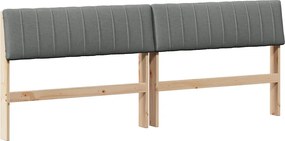 vidaXL Tăblie tapițată Gri închis 200 cm Lemn de pin masiv