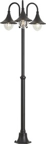 Felinar clasic de exterior negru 200cm 3 lumini IP44 - Daphne